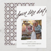 Lettres de brosse à main | Enregistrer le Carte ph (Devant / Derrière)