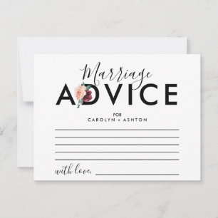 Lettres de fleurs Cartes d'avis de mariage Maroo