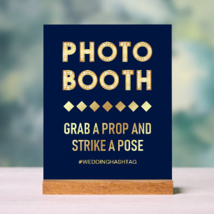 Lettres de Marquee Or Bleu Photobooth de Mariage