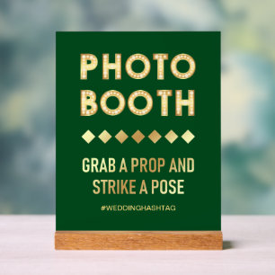 Lettres de Marquee Or Vert Booth Photo de Mariage