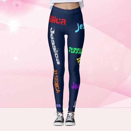 Lettres de NOM répétitives personnalisées Leggings