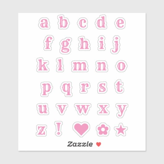 Lettres de parti à thème rose occidental Stickers (Feuille)