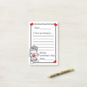 Lettres de Saint-Valentin Grand Bloc-notes post-it (Sur un bureau)