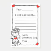 Lettres de Saint-Valentin Grand Bloc-notes post-it (Devant)