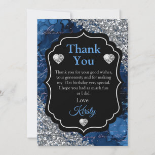 Lettres de sirène bleue Paillettes argentées Merci