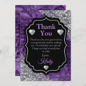 Lettres de sirène mauve Merci de Parties scintilla (Devant / Derrière)