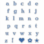 Lettres de texte bleu | Stickers Alphabet Monogram (Devant)