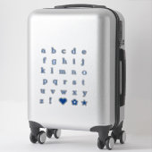 Lettres de texte bleu | Stickers Alphabet Monogram (Sur valise)