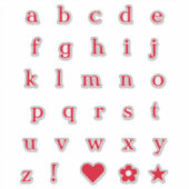 Lettres de texte rouge | Stickers Alphabet Monogra (Devant)
