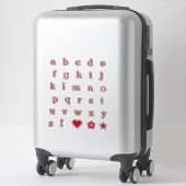 Lettres de texte rouge | Stickers Alphabet Monogra (Sur valise)