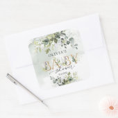 Lettres d'or Boho eucalyptus autocollant Baby show (Enveloppe)