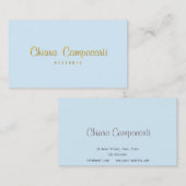 Lettres d'or de carte de visite bleu (Devant / Derrière)