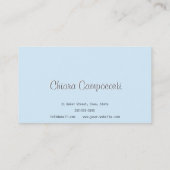 Lettres d'or de carte de visite bleu (Dos)