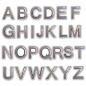 Lettres d'or de l'alphabet A-Z Autocollant de viny (Devant)