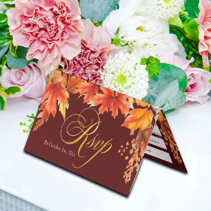 Lettres d'or Maple Feuilles de l'automne carte de 