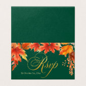 Lettres d'or Maple Feuilles de l'automne carte de  (Outside Unfolded)