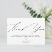 Lettres élégantes carte de remerciements mariage (Debout devant)