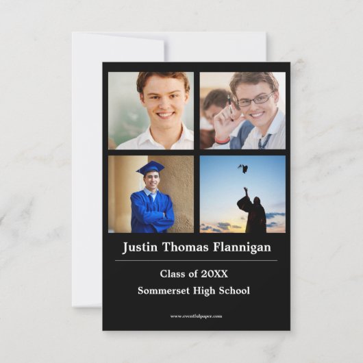 Lettres en bloc blanc - Faire-part de 3x5 (Dos)