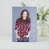 Lettres en bloc rouge - Faire-part de 3x5 (Debout devant)