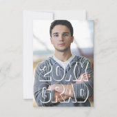 Lettres en bloc Vert 3x5 - Faire-part de diplôme (Devant)