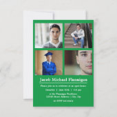 Lettres en bloc Vert 3x5 - Faire-part de diplôme (Dos)