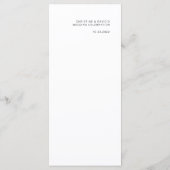 Lettres en gras Menu Mariage blanc simple minimum (Dos)