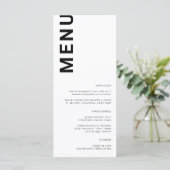 Lettres en gras Menu Mariage blanc simple minimum (Debout devant)