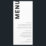 Lettres en gras Menu Mariage blanc simple minimum<br><div class="desc">Ce menu minimal simple Mariage blanc avec lettrage audacieux sera idéal pour les Mariages modernes. Le menu est double,  tout le texte est modifiable. Articles correspondants disponibles en Black and White Bold Letters Mariage Stationery Collection dans ma boutique WOWweds.</div>