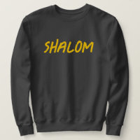Lettres en or jaune gras Shalom Sweatshirt hébreu
