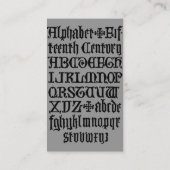 Lettres gothiques Carte de visite (Dos)