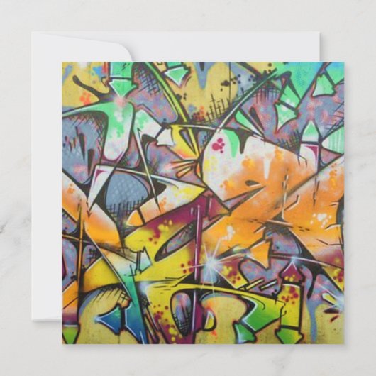 Lettres Graffiti Invitation d'anniversaire (Dos)