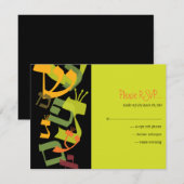 LETTRES HÉBREUSES ARBRE Bar Mitzvah Carte de répon (Devant / Derrière)