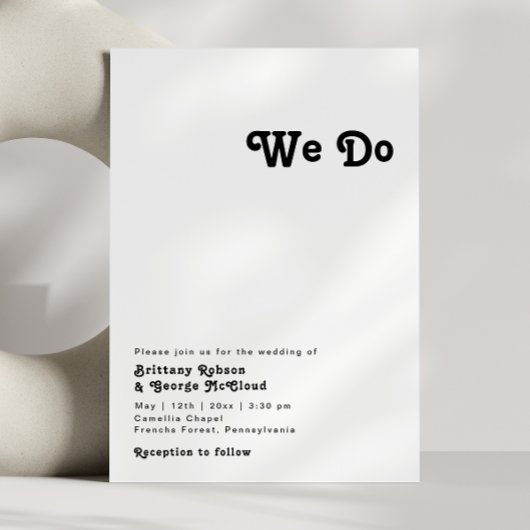 Lettres modernes rétro Nous faisons Faire-part de 