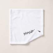 Lettres noires et flèche sur votre (Gant de toilette)