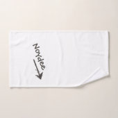 Lettres noires et flèche sur votre (Serviette à main)