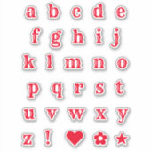 Lettres occidentales rouges | Stickers Alphabet Mo (Devant)