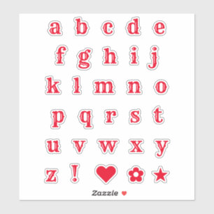 Lettres occidentales rouges   Stickers Alphabet Mo