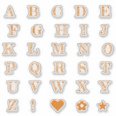 Lettres orange amusantes | Stickers Alphabet Monog (Devant)