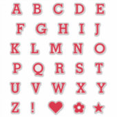 Lettres rouges modernes | Stickers Alphabet Monogr (Devant)