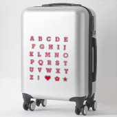 Lettres rouges modernes | Stickers Alphabet Monogr (Sur valise)
