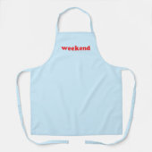 Lettres rouges "Week-end" tablier bleu clair (Recto)