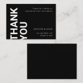 Lettres simples en gras Mariage en noir Carte de r (Devant / Derrière)