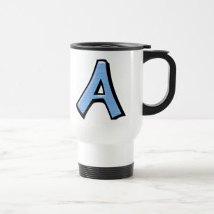 Lettres stupides Une Mug de voyage bleue