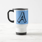 Lettres stupides Une Mug de voyage bleue (Gauche)