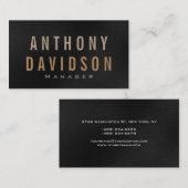 Lettres texte Gris Gras Moderne Carte de visite (Devant / Derrière)