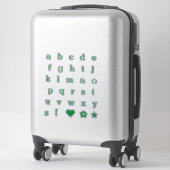 Lettres texte vertes | Stickers Alphabet Monogramm (Sur valise)