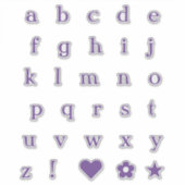 Lettres texte violet | Stickers Alphabet Monogramm (Devant)