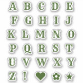 Lettres vertes occidentales | Stickers Alphabet Mo (Devant)