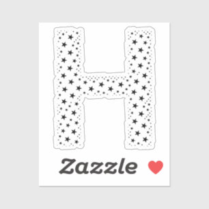 LETTTERS GEMAAKT VAN ZWARTE STERREN STICKER