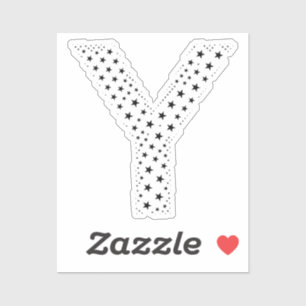 LETTTERS GEMAAKT VAN ZWARTE STERREN STICKER
